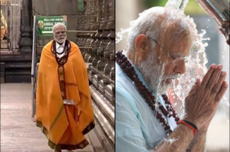 पीएम मोदी ने रामेश्वरम के शिव मंदिर में की पूजा-अर्चना