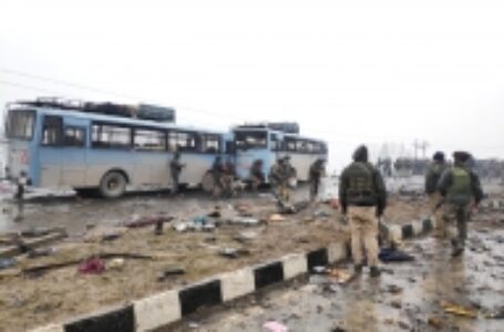Site of Thursday’s terror attack on CRPF convoy in Pulwama district of Kashmir