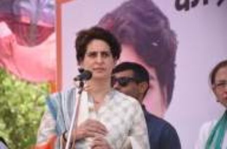 Priyanka Gandhi addressing an election meeting in Congress President Rahul Gandhi’s Lok Sabha constituency Amethi on Sunday