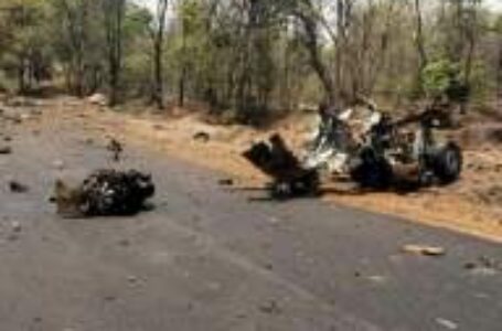 Site of Wednesday’s Maoist attack at Gadchiroli in Maharashtra in which 16 people were killed