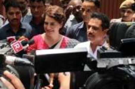 Cong Gen Secretary Priyanka Gandhi coming out after casting her vote in Delhi in the sixth round of Lok Sabha polls on Sunday