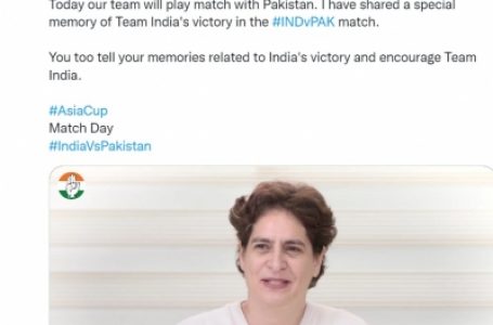Congress leader Priyanka wishes Team India ahead of match