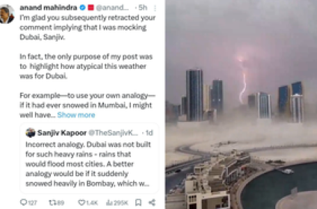 Dubai rains: Anand Mahindra gives life lesson to Sanjiv Kapoor